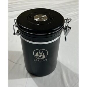 Barvivo Coffee Canister Large Stainless Steel Airtight Storage Black 22-25oz